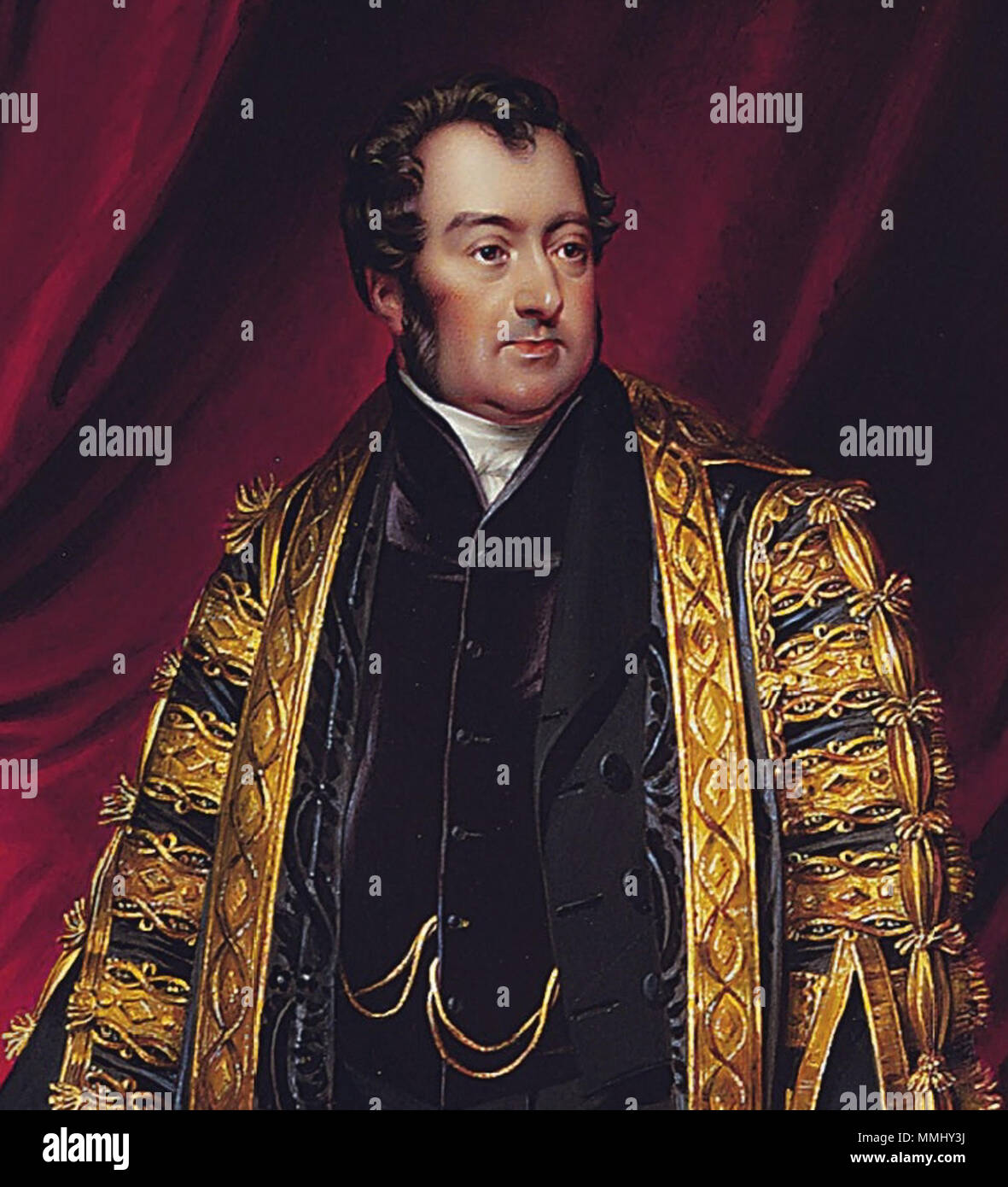 .  English: John Charles Spencer, Viscount Althorp, 3rd Earl Spencer (1782-1845), as Chancellor of the Exchequer.  . February 1835. JC Spencer, Viscount Althorp by HP Bone cropped Stock Photo