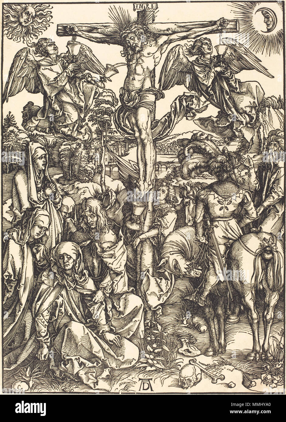 R-20101129-0081.jpg Albrecht Dürer (German, 1471 - 1528 ), The Crucifixion, c. 1497/1498, woodcut, Rosenwald Collection Albrecht Dürer - The Crucifixion (NGA 1943.3.3621) Stock Photo