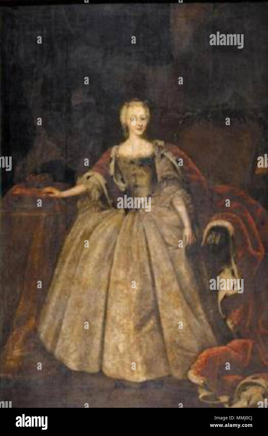 Portrait of Louise of Denmark (1726–1756) Duchess of Saxe-Hildburghausen. before 1756. Queenlouiseoldenburgdenmark Stock Photo
