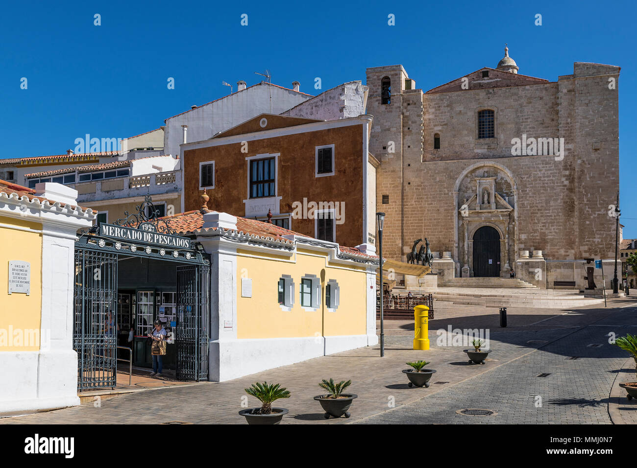 Town of Mahon, Mao, Menorca, Illes Balears, Spain. Stock Photo