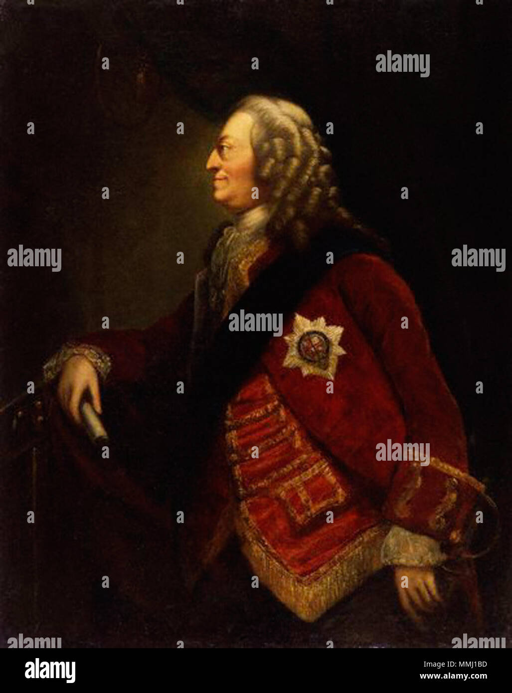 by or after Thomas Worlidge,painting,circa 1753 King George II by Thomas Worlidge Stock Photo