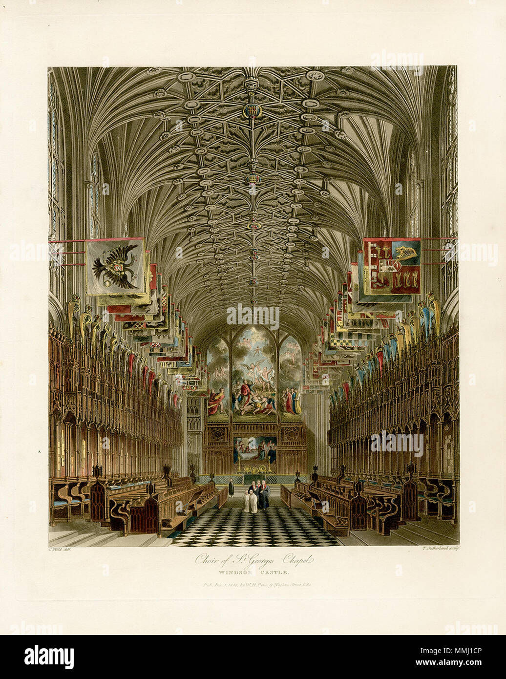 . English: A view of the Choir of St George's Chapel at Windsor Castle ...