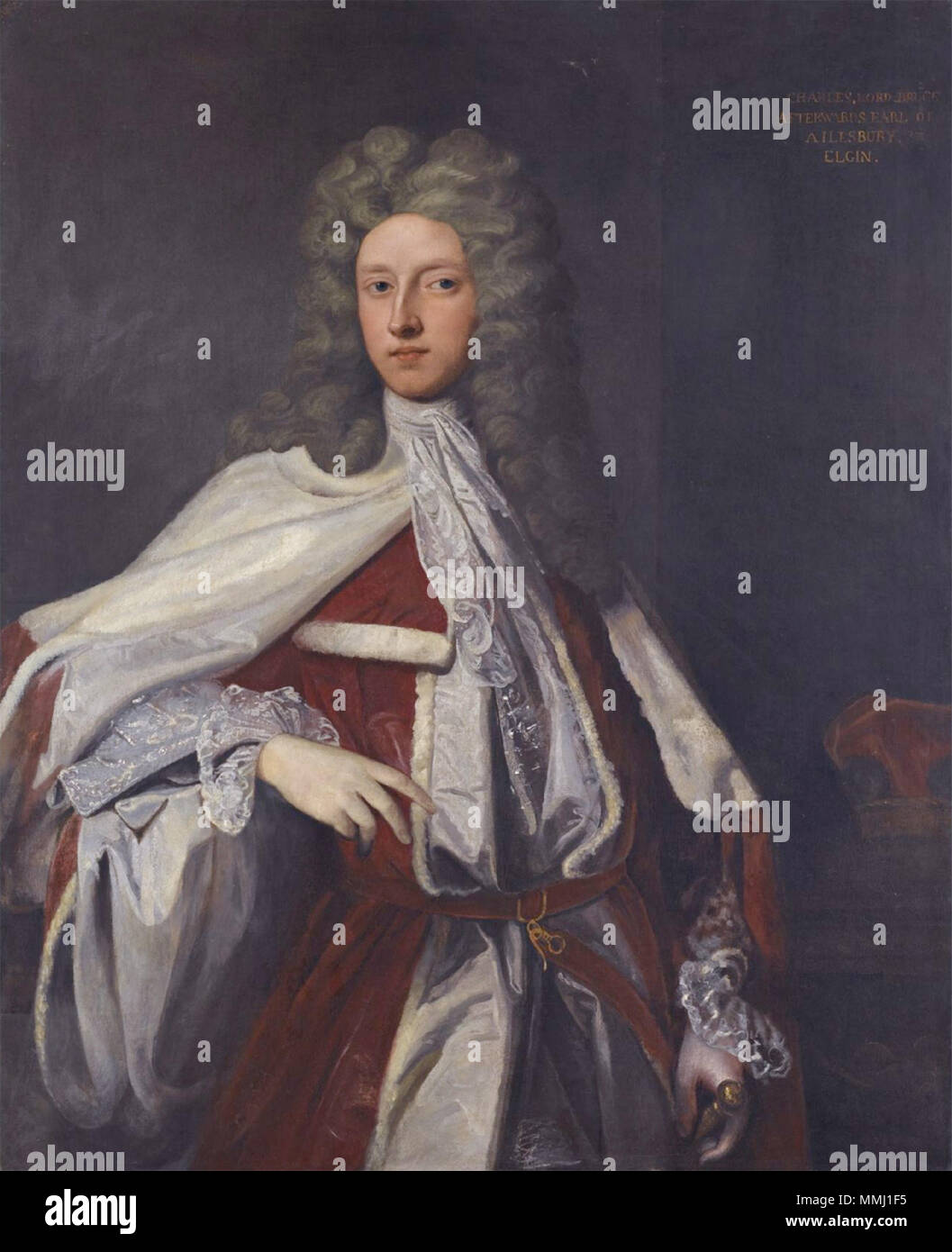 Charles, Lord Bruce (1682-1747) Charles, Lord Bruce (1682–1747), attributed to Godfrey Kneller and Joshua Reynolds Stock Photo