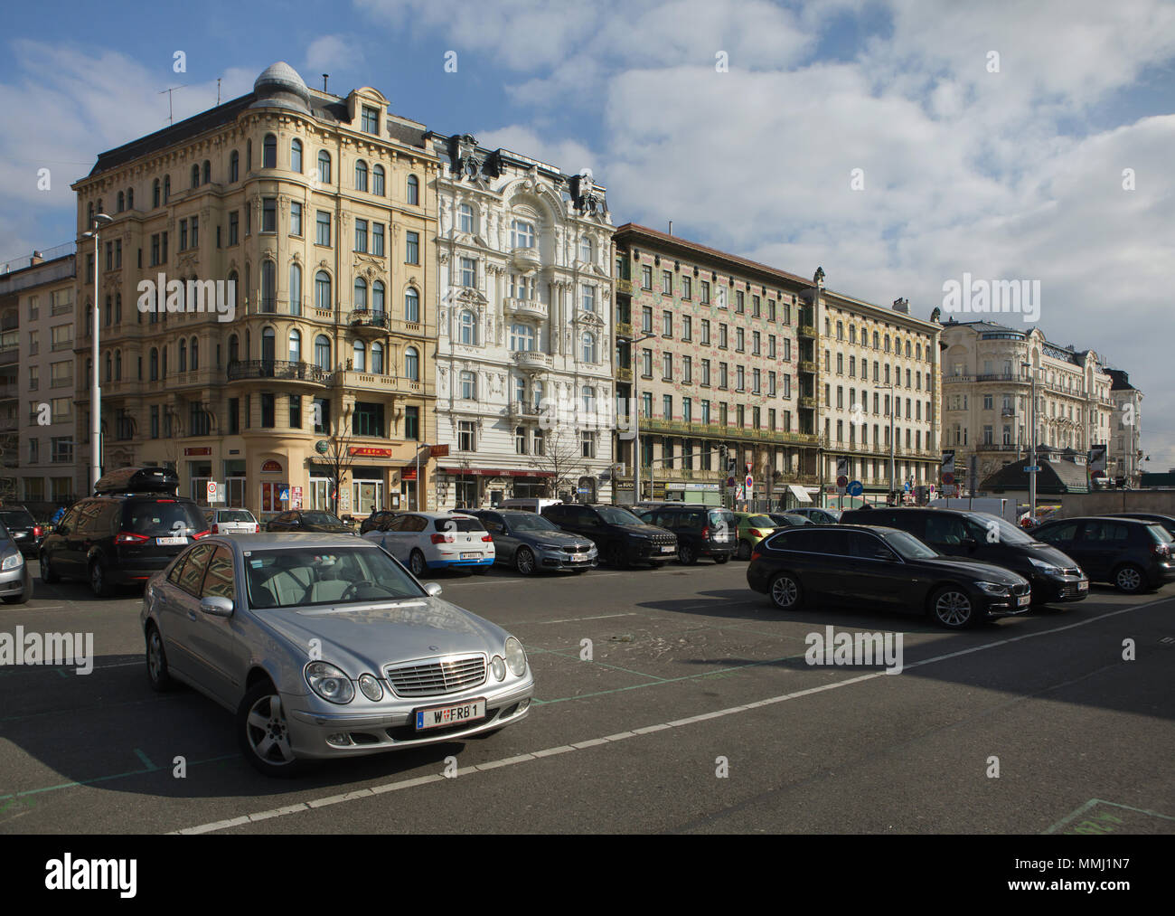 Wienzeilenhäuser (Vienna Lines Houses) designed by Austrian modernist architect Otto Wagner and