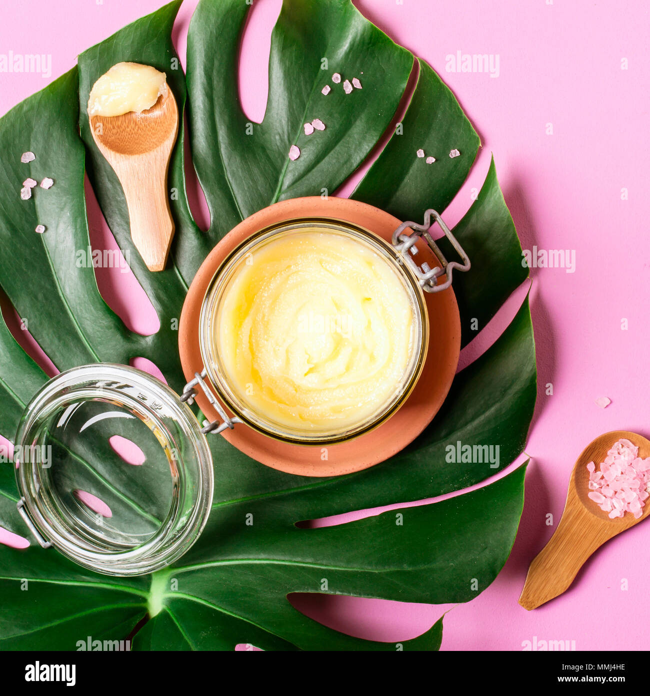 Traditional Indian food butter ghee in a glass jar Stock Photo - Alamy