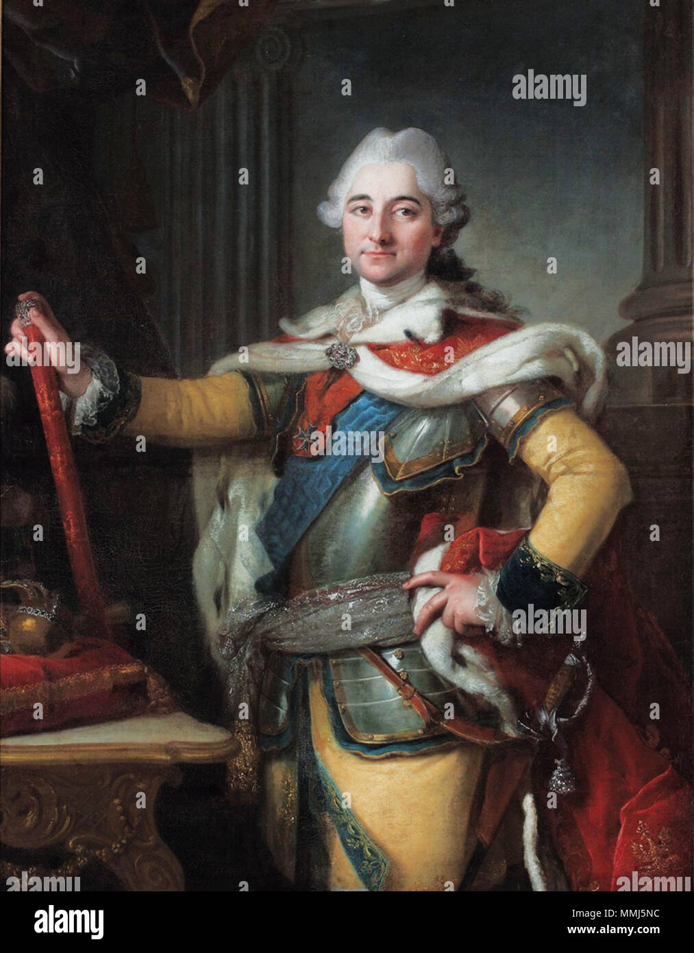 Portrait of Stanislaus Augustus Poniatowski.. between 1767 and 1768. Krafft Stanislaus Augustus Stock Photo
