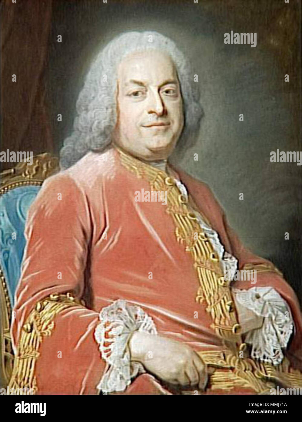 Antoine-Gaspard Grimod de La Reynière (original replica) by Maurice Quentin de La Tour Stock Photo