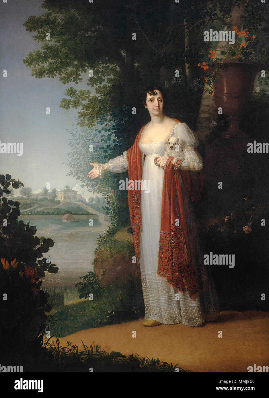 Portrait of D.A. Derzhavina (1767–1842), née Dyakova, second wife of G.R. Derzhavin. 1813. Borovikovskiy PtDerzhavnoy Stock Photo