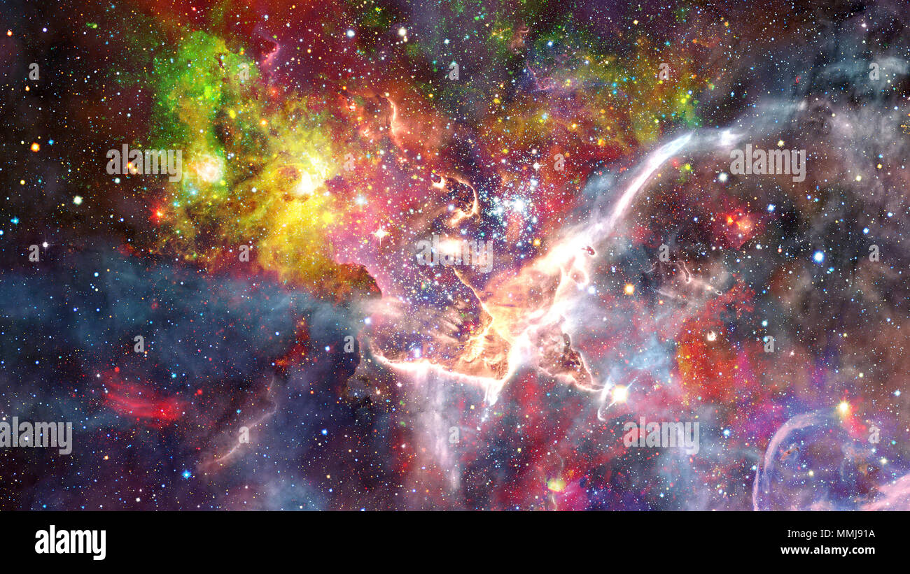 Colorful nebulas, galaxies and stars in deep space. Elements of this ...