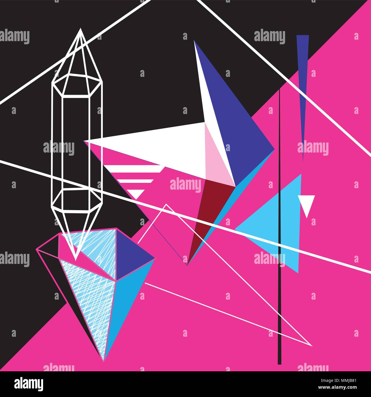 Abstract vector bright poster with geometric shapes Stock Vector Image ...