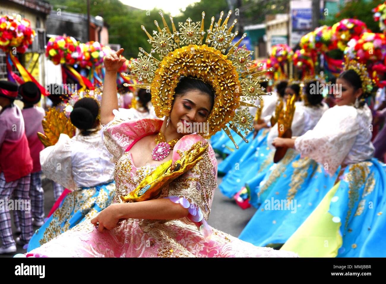 ANTIPOLO CITY, PHILIPPINES - MAY 1, 2018: Parade participants in their ...