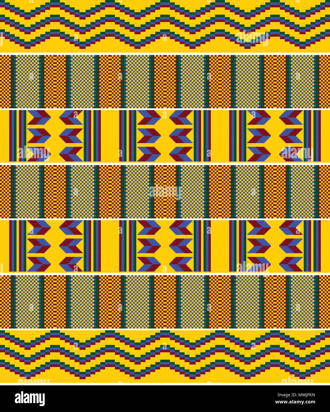 Ghana African tribal Kente cloth style vector seamless textile pattern,  geometric nwentoma design in green Stock Vector Image & Art - Alamy