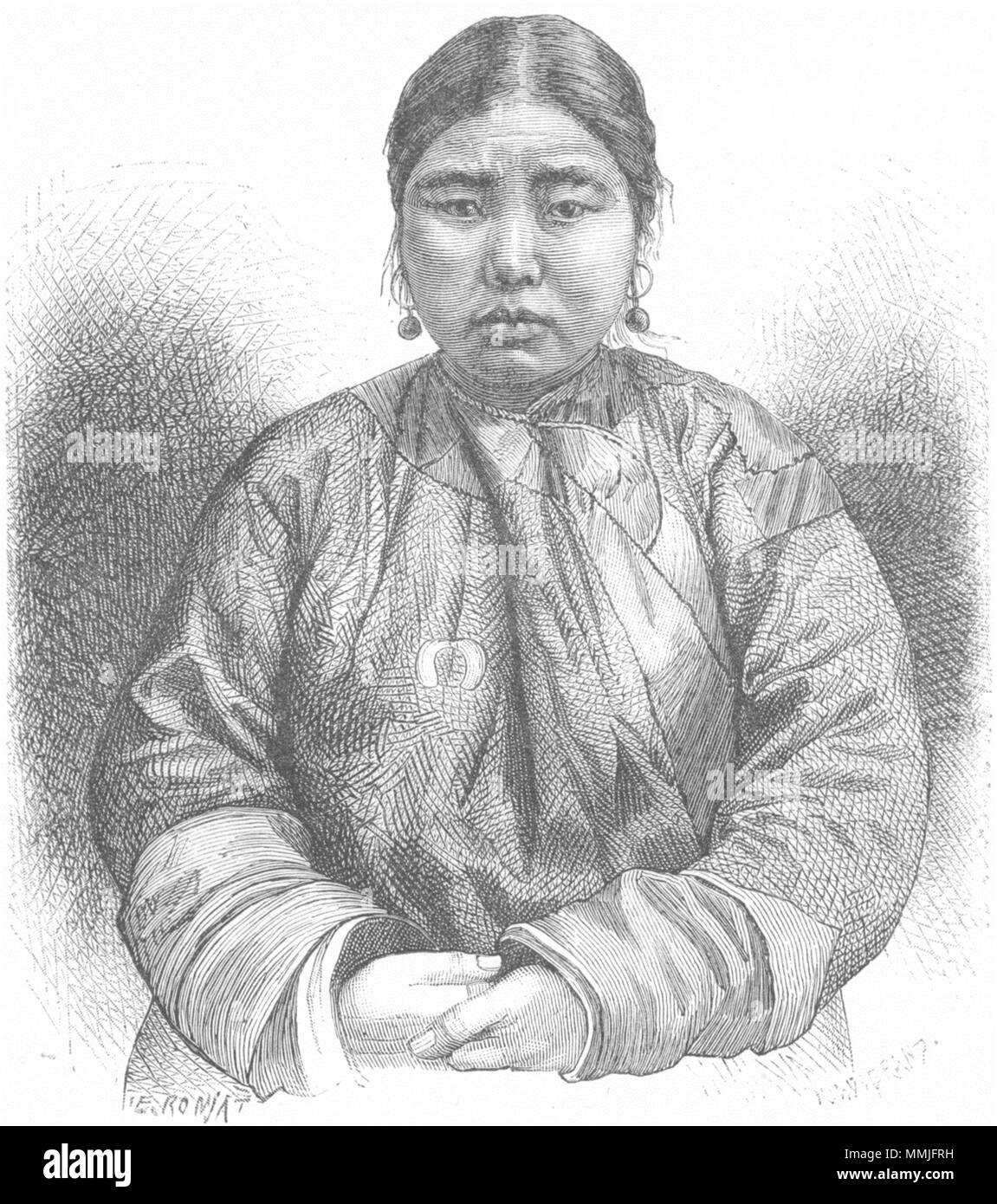 RUSSIA. Aino Girl c1885 old antique vintage print picture Stock Photo