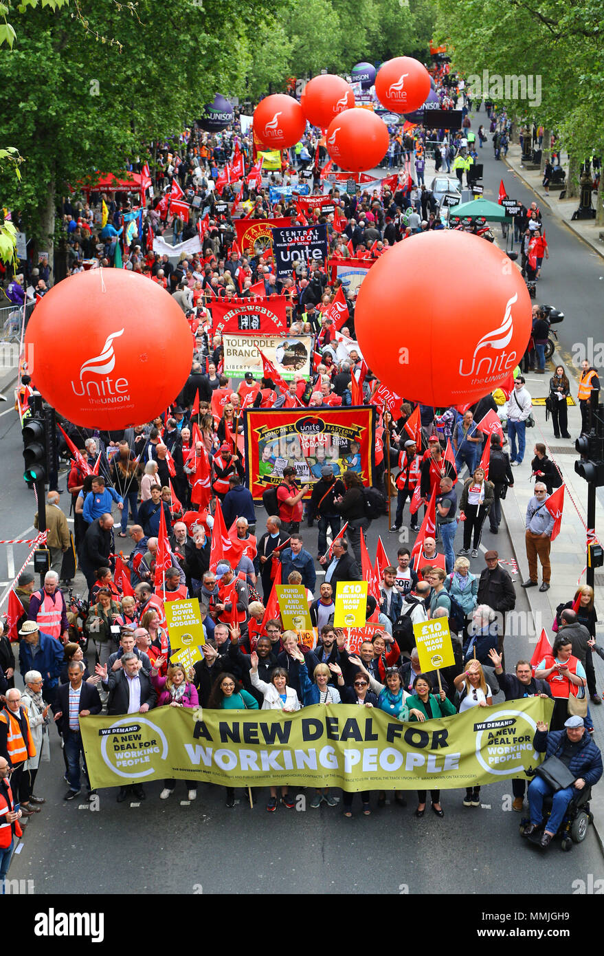 Demonstrators during a TUC rally in central London, as part of its 'great jobs' campaign. Stock Photo