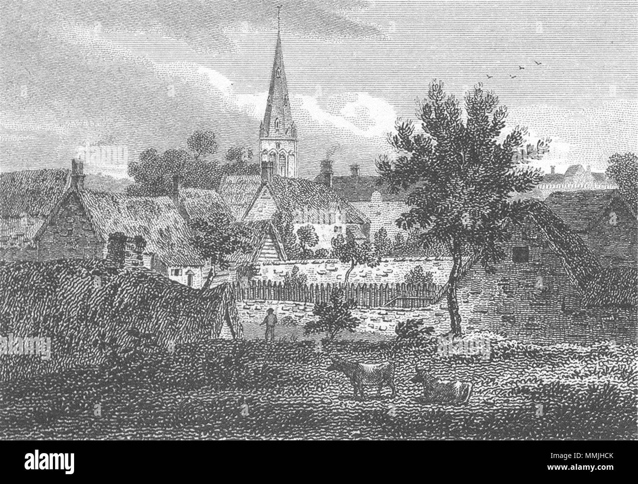 NORTHANTS. Wollaston 1808 old antique vintage print picture Stock Photo