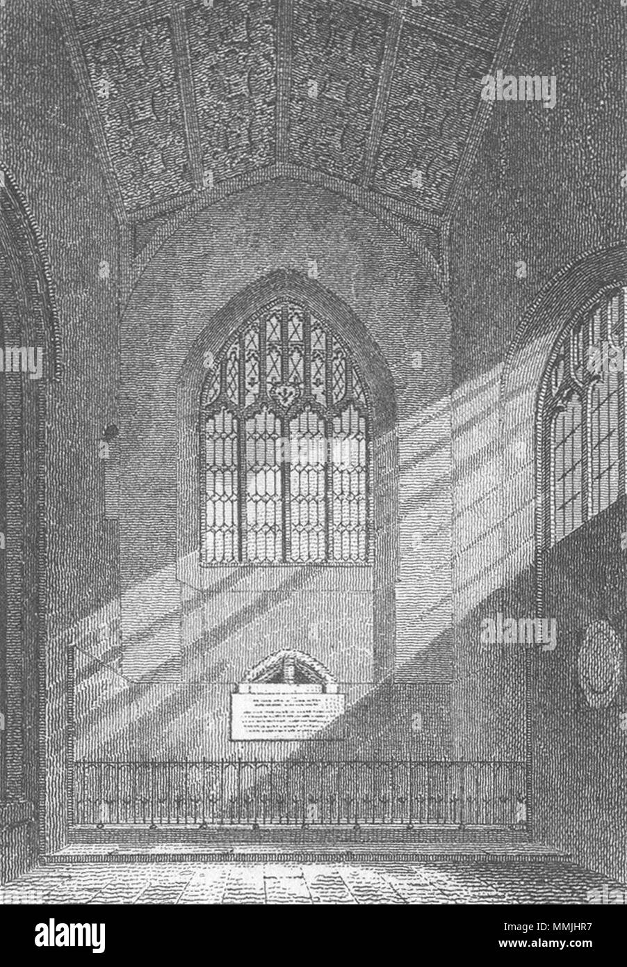 ST EDMUNDS. Chapel, E Dereham Church, Norfolk 1812 old antique print picture Stock Photo