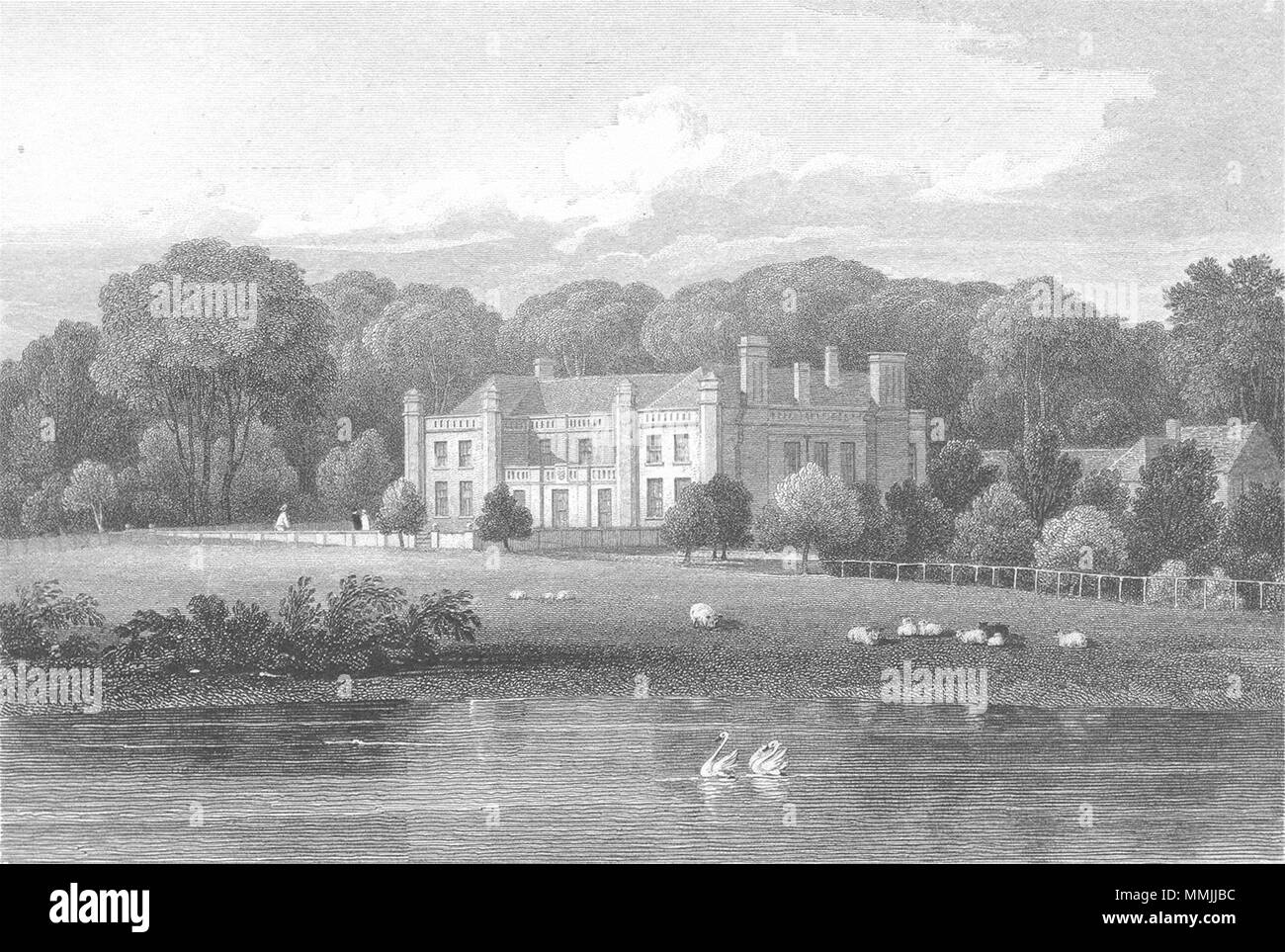 LEICS. Wistow Hall, Leicestershire. Jones 1821 old antique print