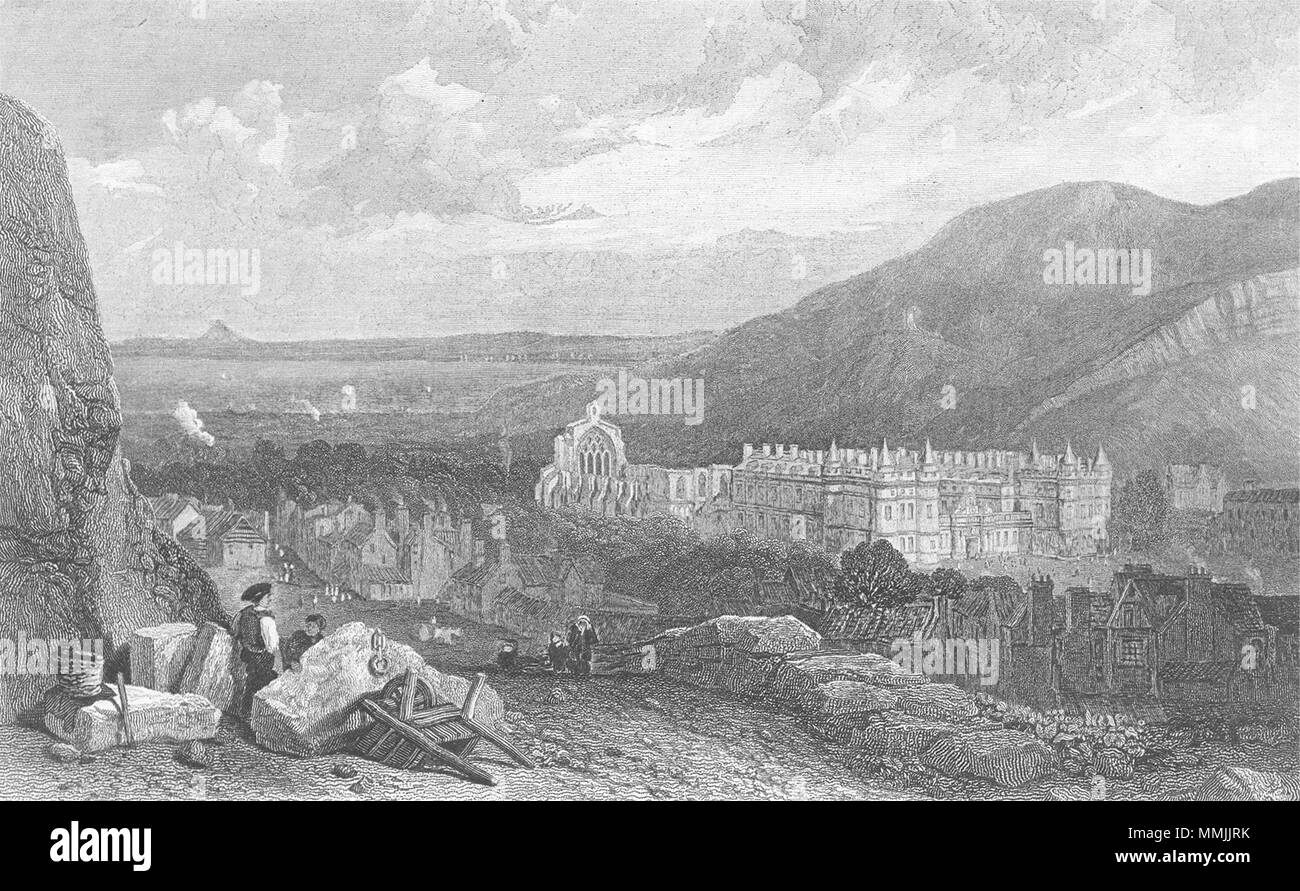 SCOTLAND. Holyrood Calton Hill c1835 old antique vintage print picture Stock Photo