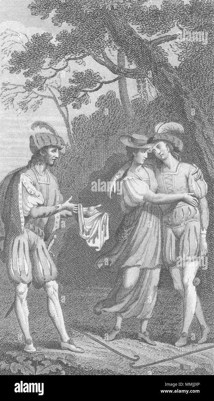 ROMANCE. Will swoon when they do look, blood 1773 old antique print picture Stock Photo