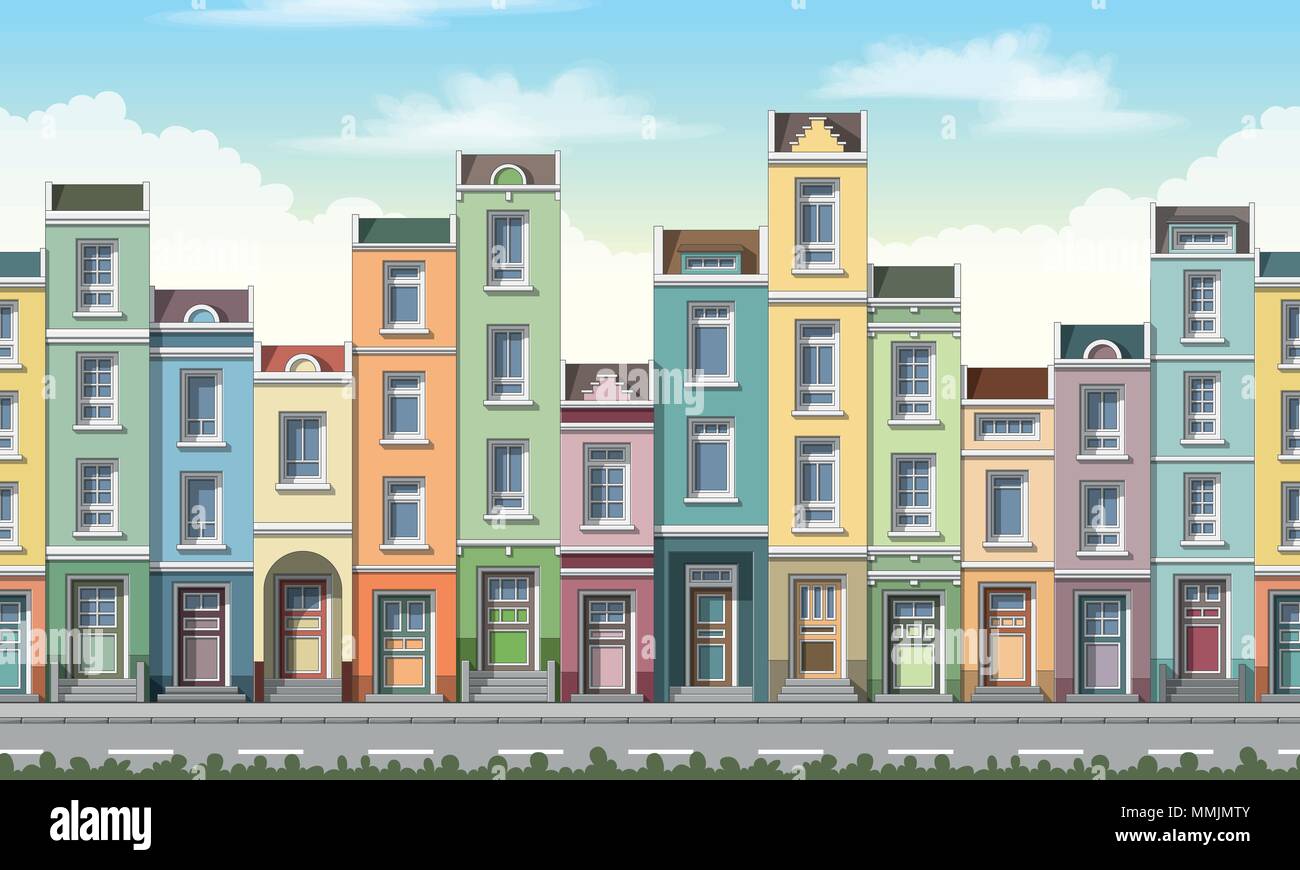 Illustration of small housees, seamless Stock Vector Image & Art - Alamy