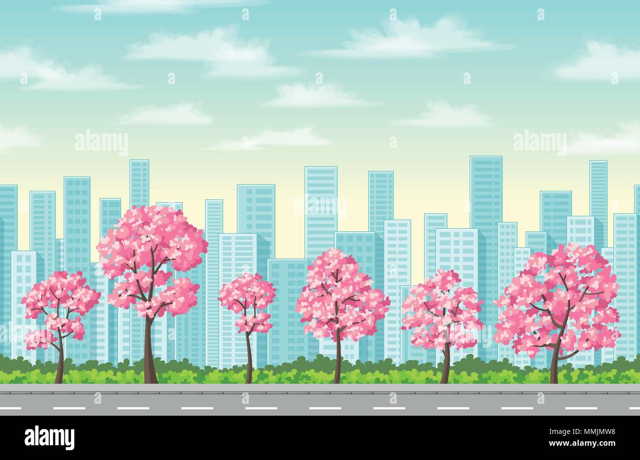 Spring in the city Stock Vector