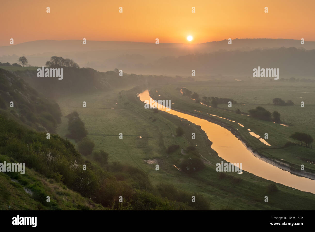 River Cuckmere dawn Stock Photo