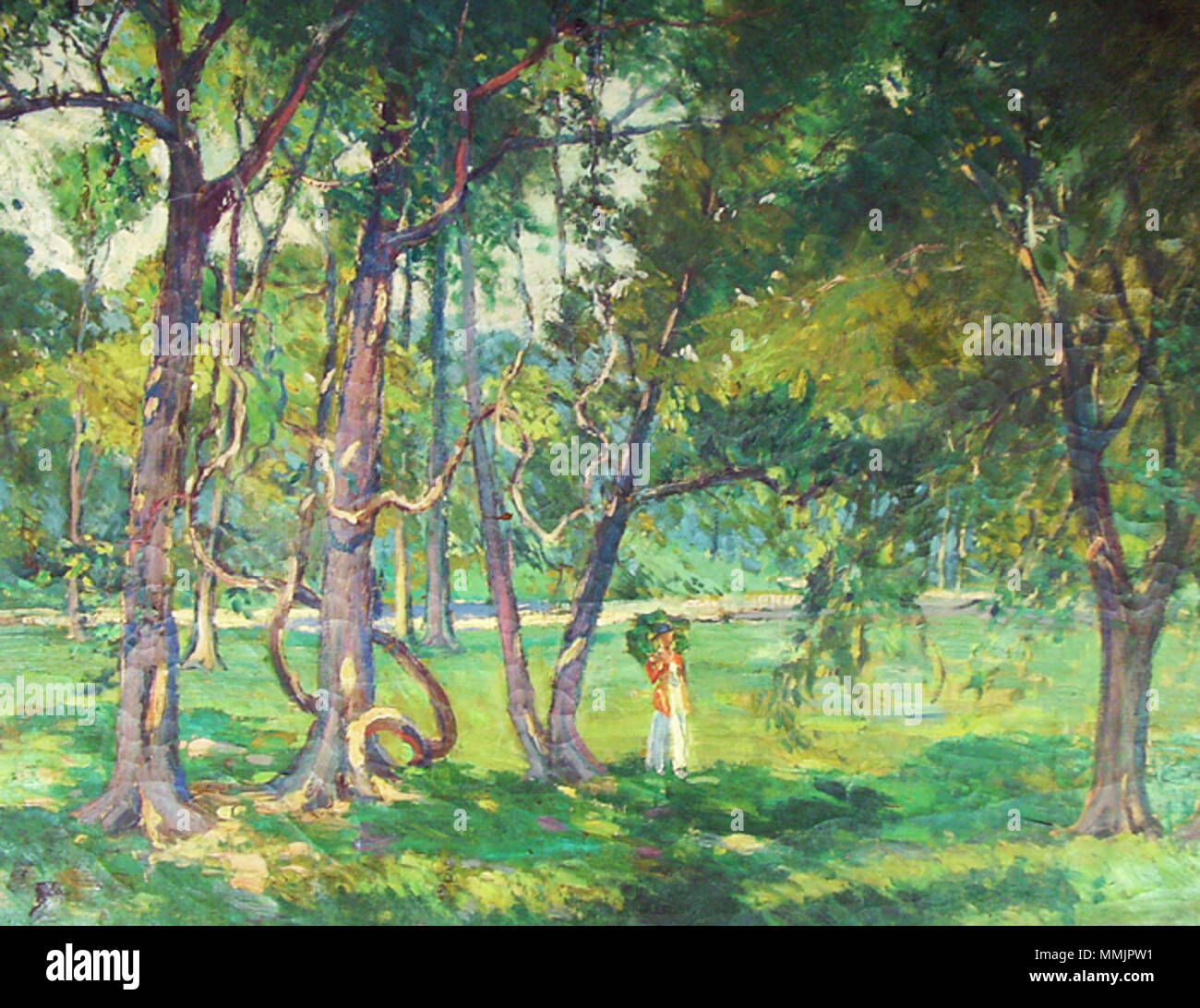 . English Thomas P. painting in Forest Park, St. Louis, MO