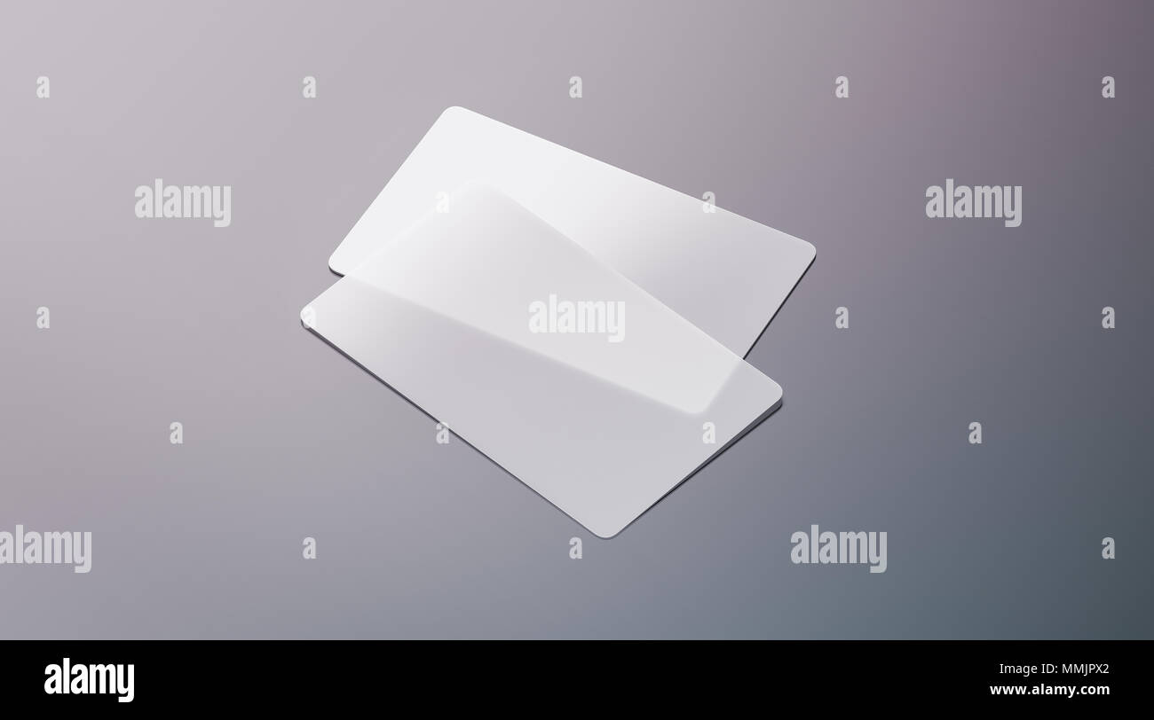 Blank plastic transparent business cards mock up, 21d rendering With Transparent Business Cards Template