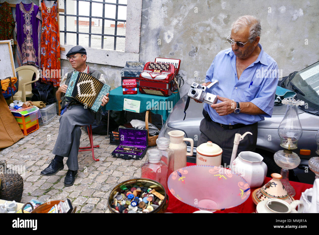 Feira da Ladra / Thieves flea market, Lisbon, Portugal Stock Photo