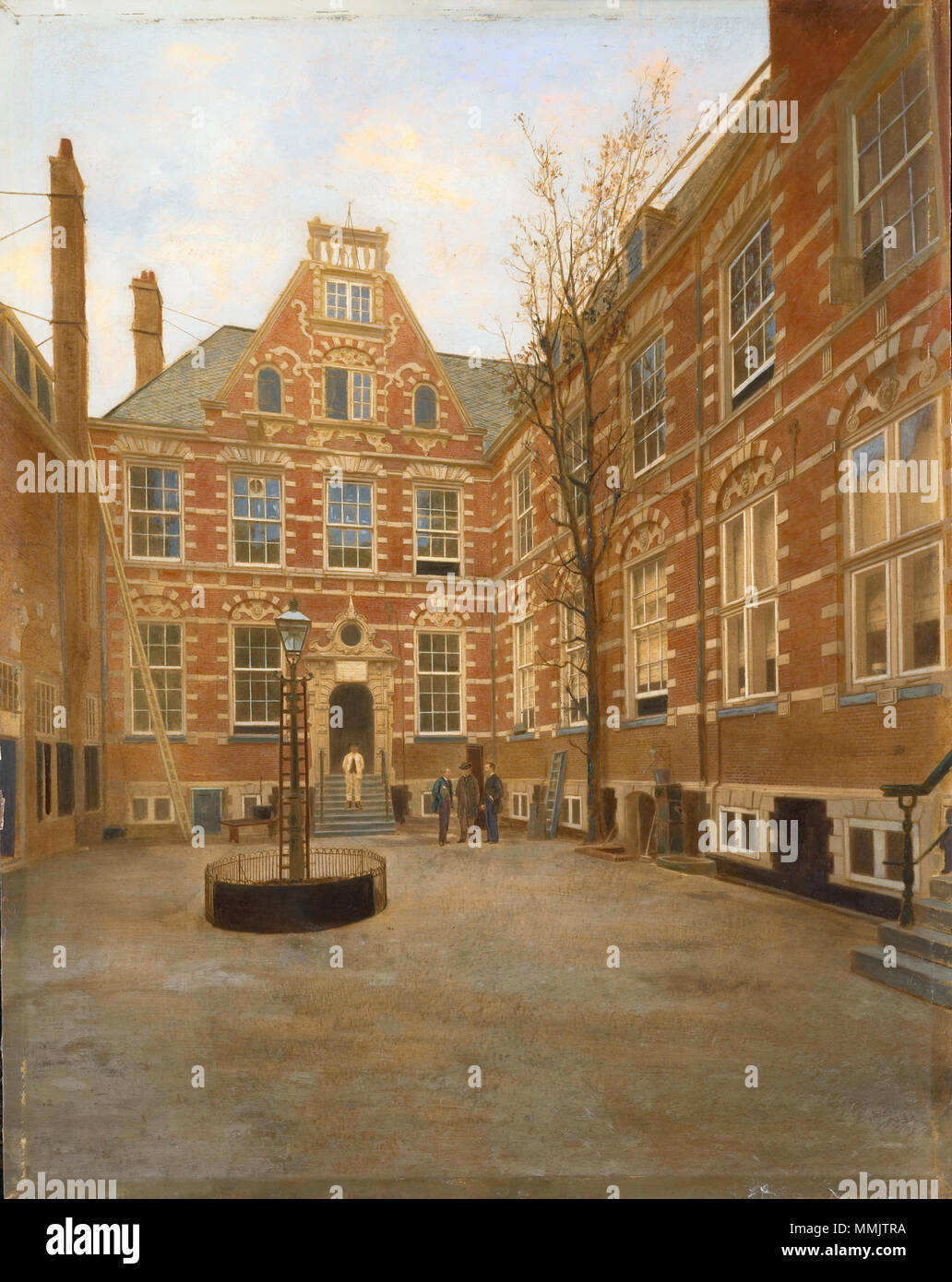 .  Nederlands: Binnenplaats van het Oost Indisch Huis te Amsterdam. oil on panel. 43 × 34 cm (16.9 × 13.3 in). Amsterdam, Rijksmuseum Amsterdam.  . between 1870 and 1880. Anonymous (Amsterdam) 85 Binnenplaats van het Oost Indisch Huis te Amsterdam Rijksmuseum Amsterdam SK-C-1576 Stock Photo