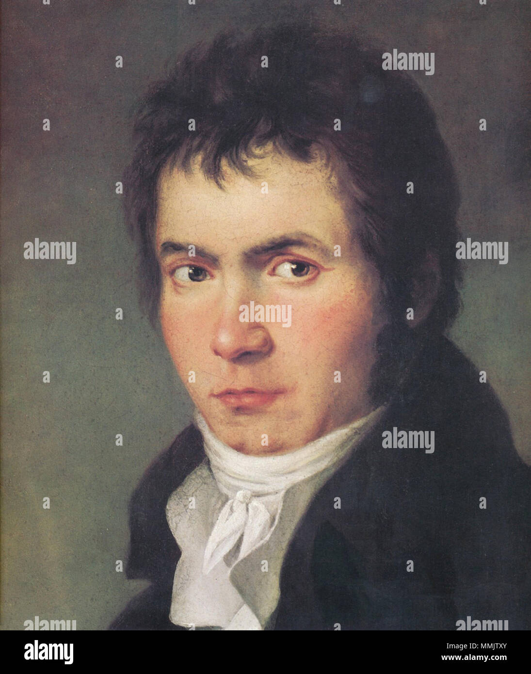 . Part of a painting  Portrait of Ludwig van Beethoven. between 1804 and 1805. Beethoven 3 Stock Photo