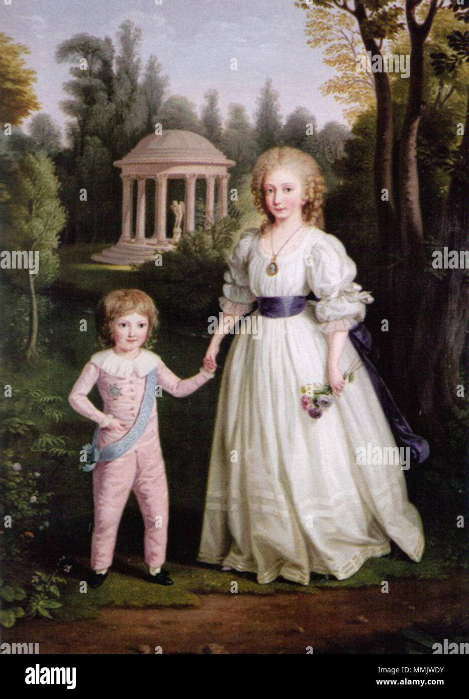 Marie Therese and Louis Charles of France . 18th century. Marie Therese and Louis  Charles by Ludwig Guttenbrunn Stock Photo - Alamy