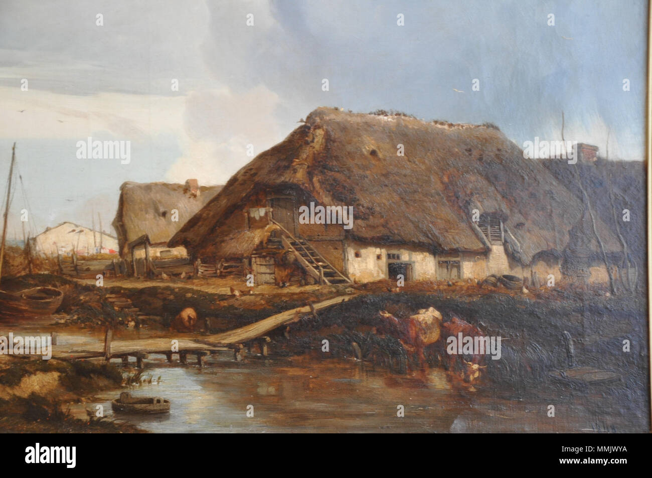 Camille Flers, cabane de pêcheurs, 1848 Stock Photo