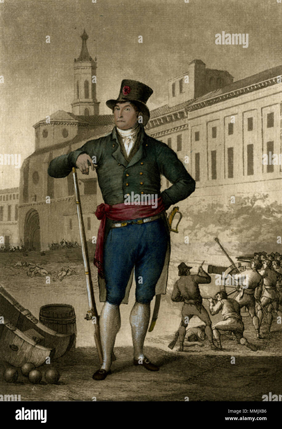 . Felipe Sanclemente, heróico defensor de la ciudad de Zaragoza  . 1808. Fernando Brambila Felipe Sanclemente (cropped) Stock Photo