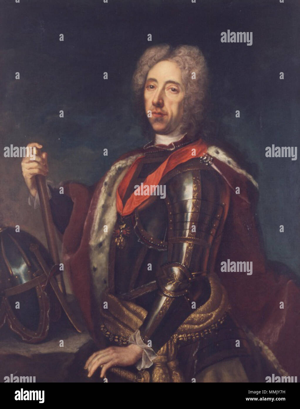 .  Deutsch: Porträt des Prinzen Eugen von Savoyen  . circa 1717. HGM Kupetzky Portrait Prinz Eugen Stock Photo
