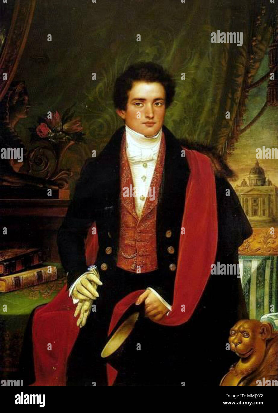 Portrait of Amaro Guedes Pinto. 1832. Antonio Manuel da Fonseca - Retrato de Amaro Guedes Pinto, 1832 Stock Photo