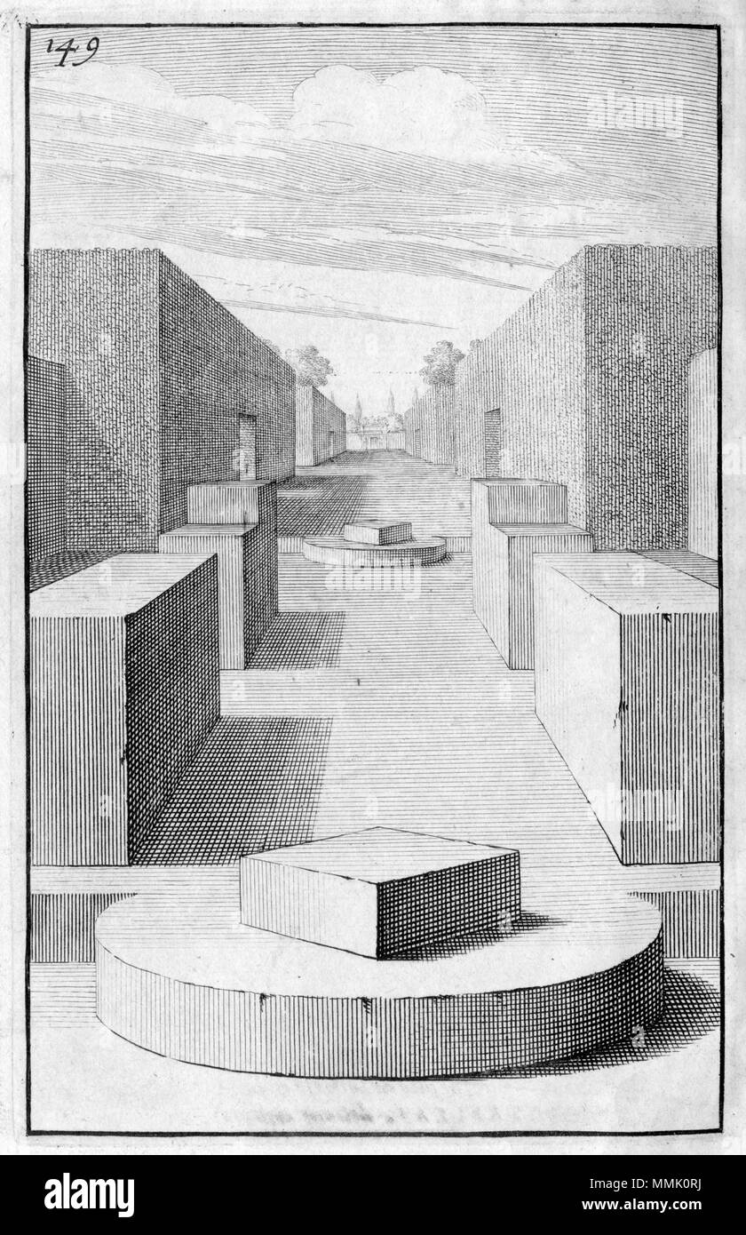 . Geometrischer Garten. Kupferstiche, aus: Abraham Bosse, Maniere universelle de M. Desargues pour praticquer la Perspective, Paris 1647. Darmstadt, Hessische Landes- und Hochschulbibliothek  . 1647. Abraham Bosse (1602-1676) Geometrischer Garten Stock Photo