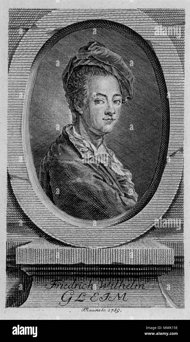 Portrait of Johann Wilhelm Ludwig Gleim (1719-1803). 1759. Gleim (Kauke) Stock Photo