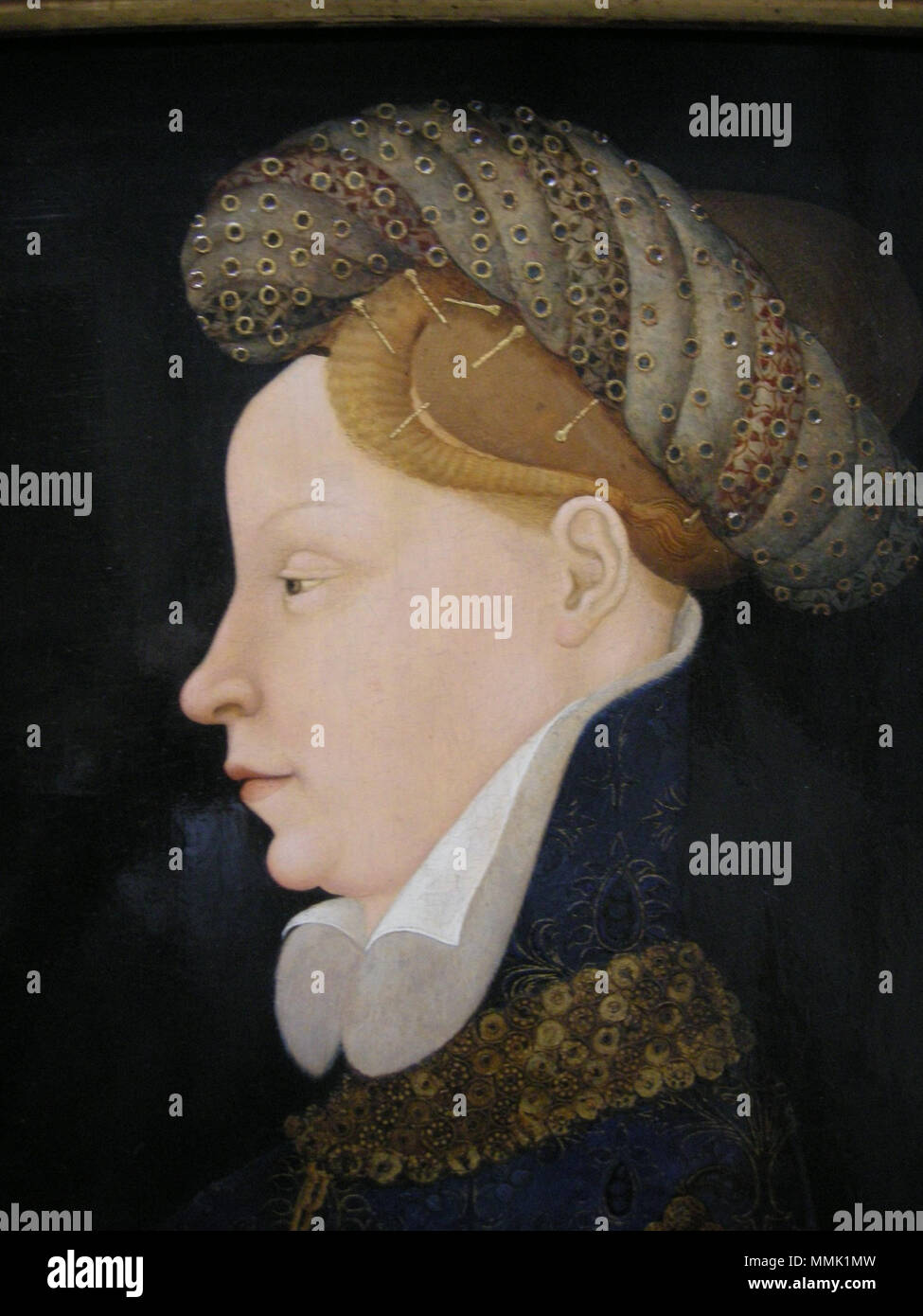 .  Italiano: Ritratto di profilo di una dama  . 1410. Artista franco-fiammingo del XV secolo, ritratto di profilo di una dama, 1410 circa, 02 Stock Photo