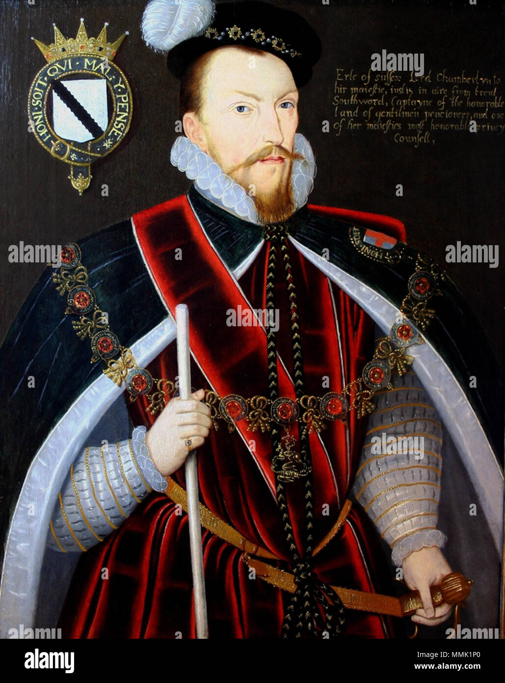 Portrait of Sir Thomas Radcliffe, 3rd Earl of Sussex (1526/7-83). circa 1580. Portrait of Sir Thomas Radcliffe, 3rd Earl of Sussex (1526-83) Stock Photo