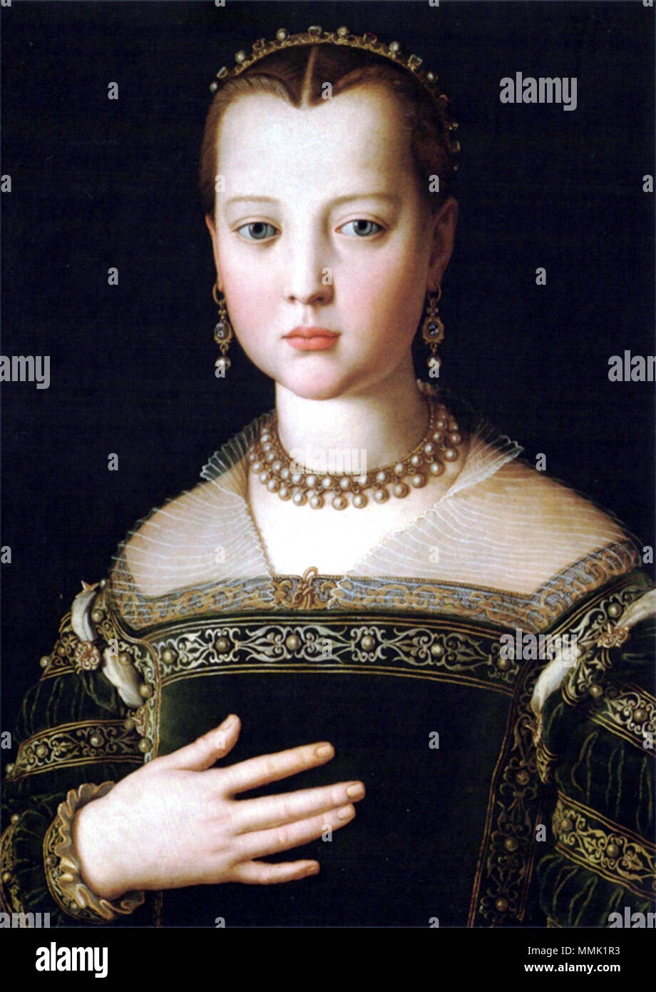 Maria (di Cosimo I) de' Medici. 1551. Agnolo Bronzino - Maria (di Cosimo I) de' Medici Stock Photo