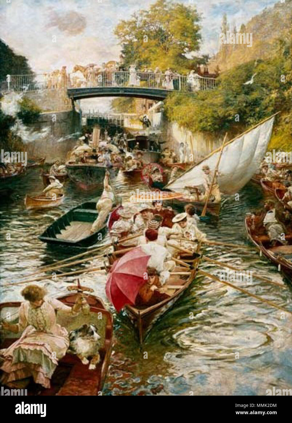 エドワード・カキュエル、An afternoon boating、希少画集より Gregory Edward John - Boulter's Lock Sunday Afternoon 2