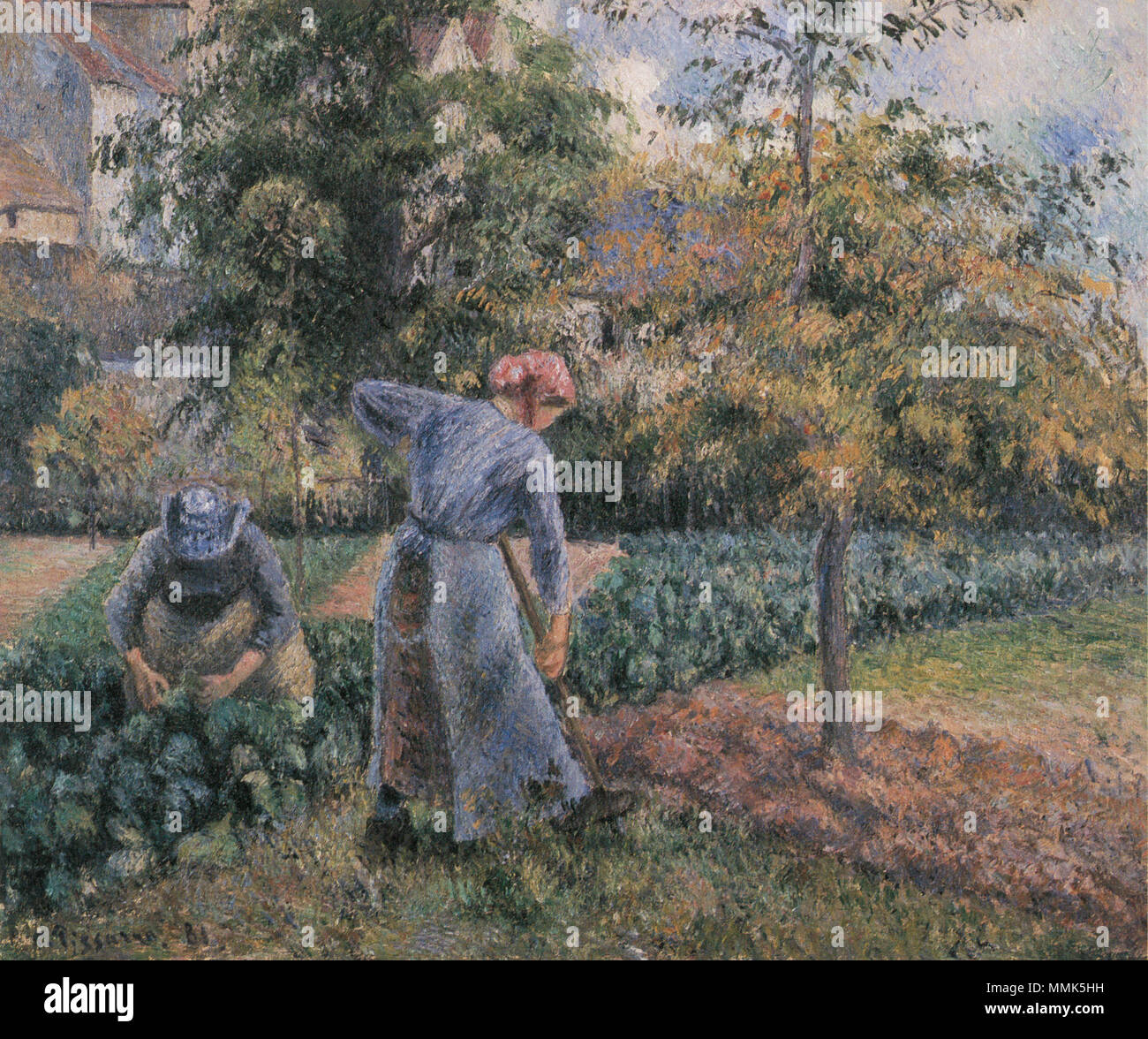 Camille Pissarro - Dans le potager à Pontoise - 1881 Stock Photo