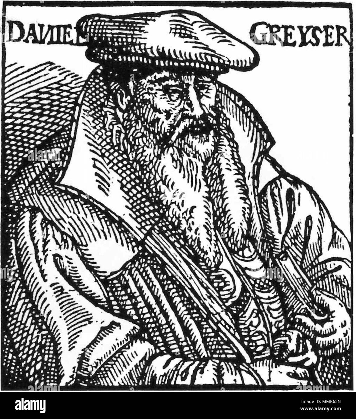 . Deutsch: Pfarrer Daniel Gre(y)ser (1504–1591), Pfarrer in Gießen, Hessen, Deutschland  . 16th century. Unknown Greiser Daniel Pfarrer Stock Photo