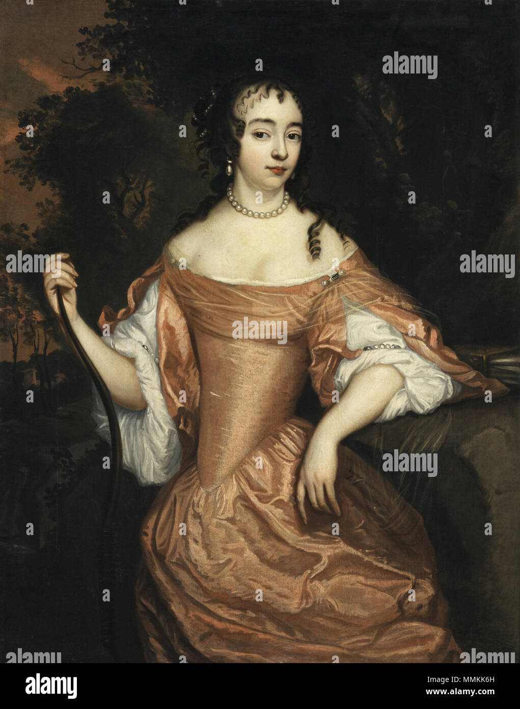 Portrait of Maria of Orange-Nassau (1642-1688). Sie war eine niederländische Prinzessin aus dem Haus Oranien und durch Heirat Pfalzgräfin von Simmern. Sie starb in Kreuznach an der Nahe.. circa 1645. 1642 M.Henriette Stock Photo