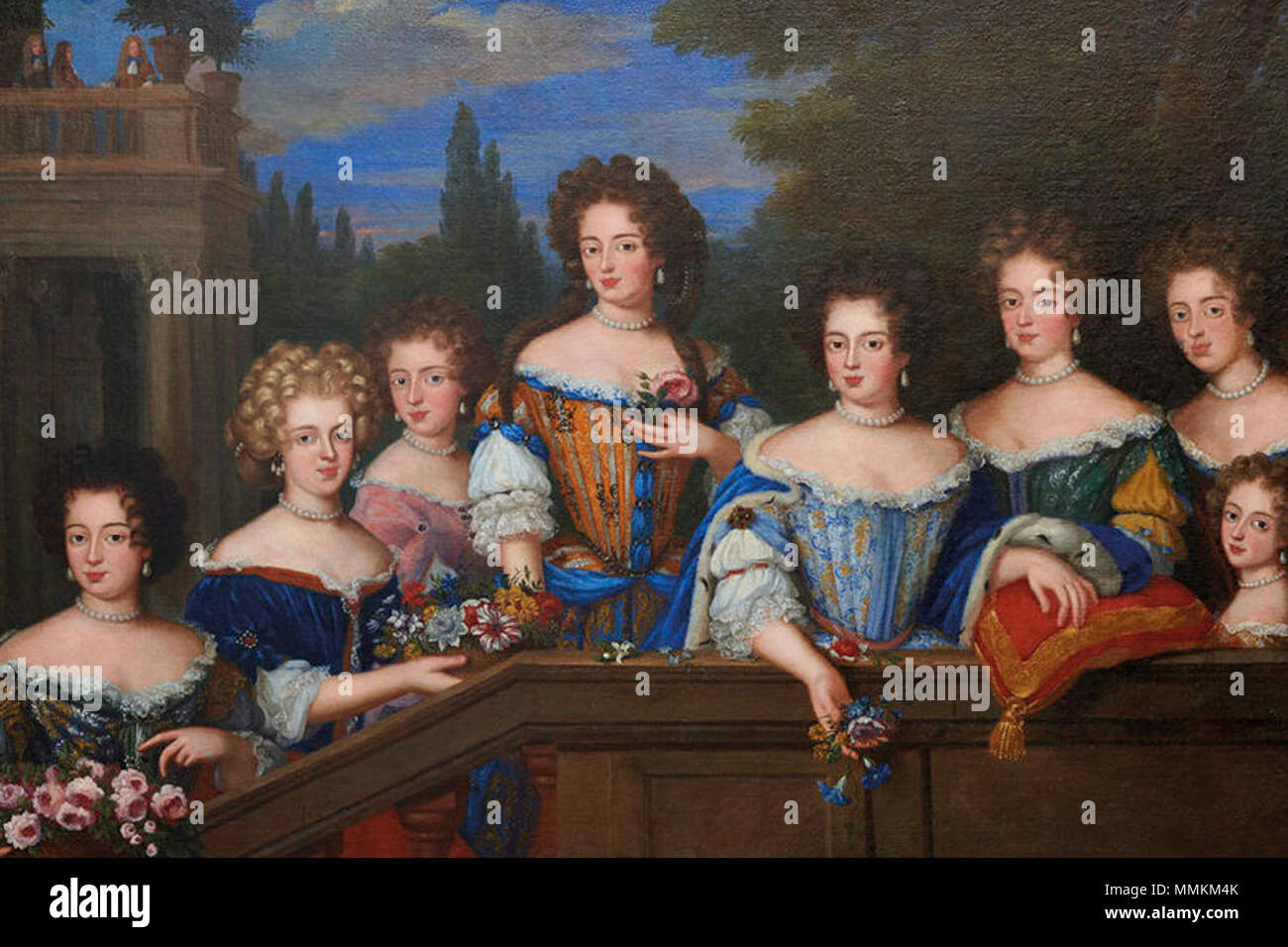Possibly Sophia Dorothea of Celle Ladies throwing flowers.. 1690s. Gascar  Ladies throwing flowers Stock Photo - Alamy