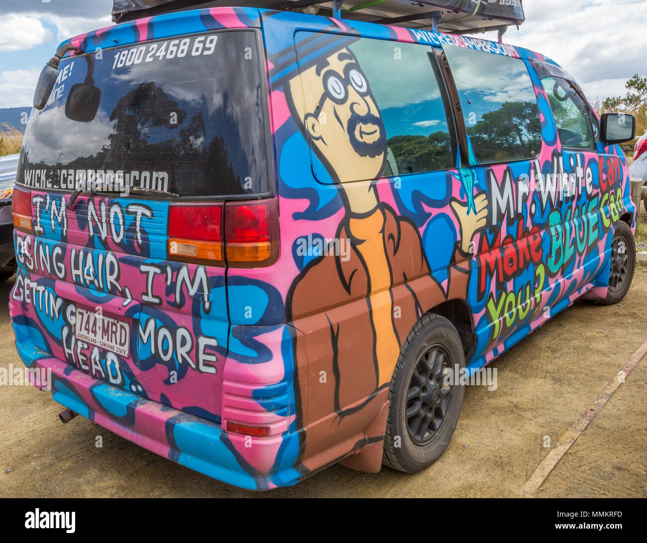 Sydney, Australia - January 9, 2015: Hippie van with Mr. White airbrushing  hand made. Typical campers from Australian company: Wickedcampers Stock  Photo - Alamy