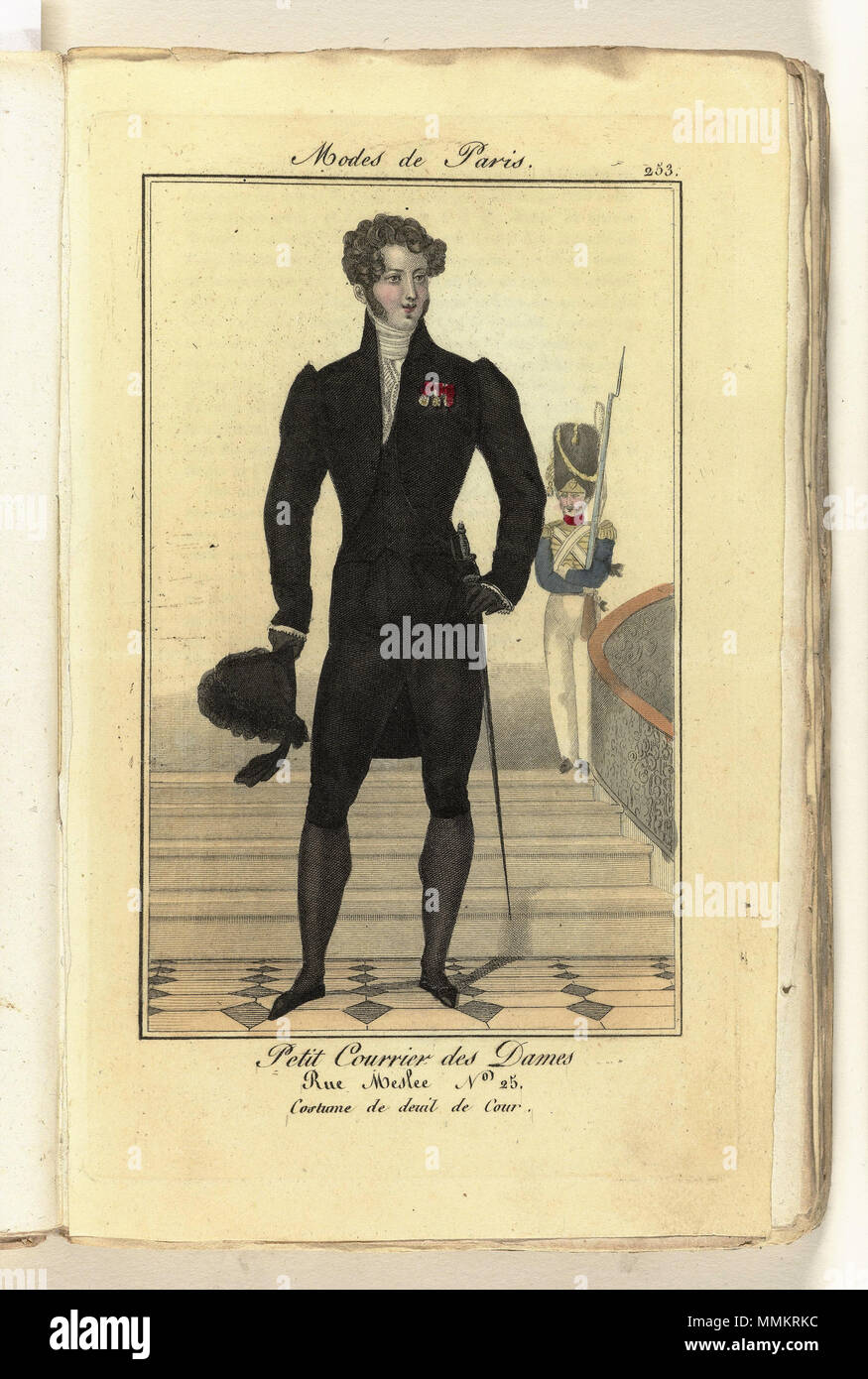 Bowling Lunch bereiden 6 Fransman in kostuum voor hofrouw, 1824 Stock Photo - Alamy