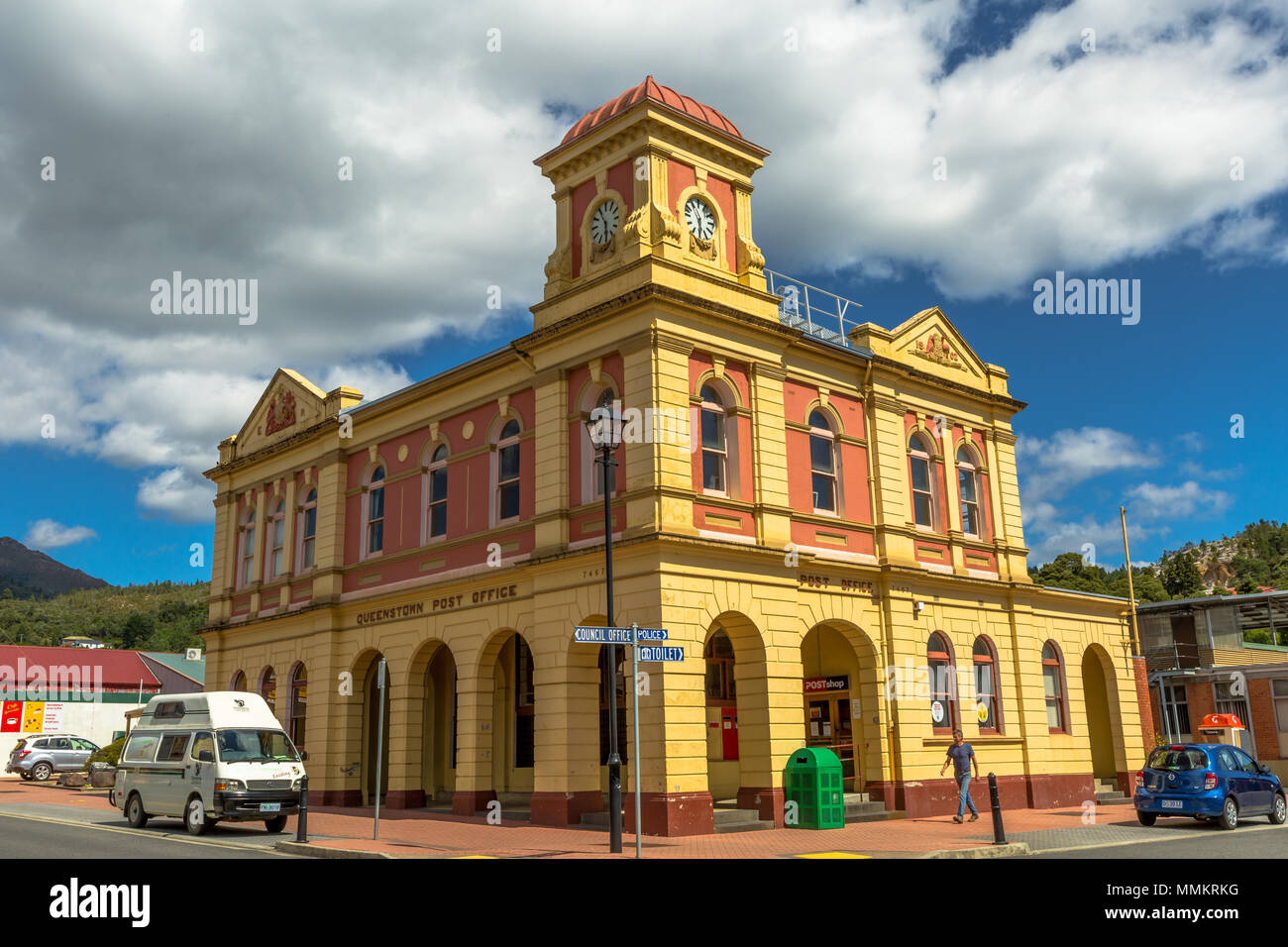 Queenstown, Tasmania, Australia January 10, 2015 Post office in town