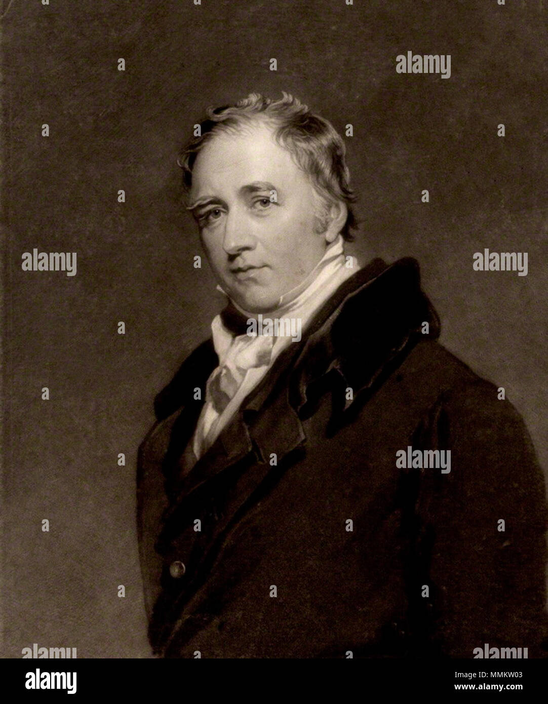 . English: Henry Lascelles, 2nd Earl of Harewood (1767-1841)  by Thomas Goff Lupton, after  Sir Thomas Lawrence, mezzotint, published 1828 15 2ndEarlOfHarewood Stock Photo